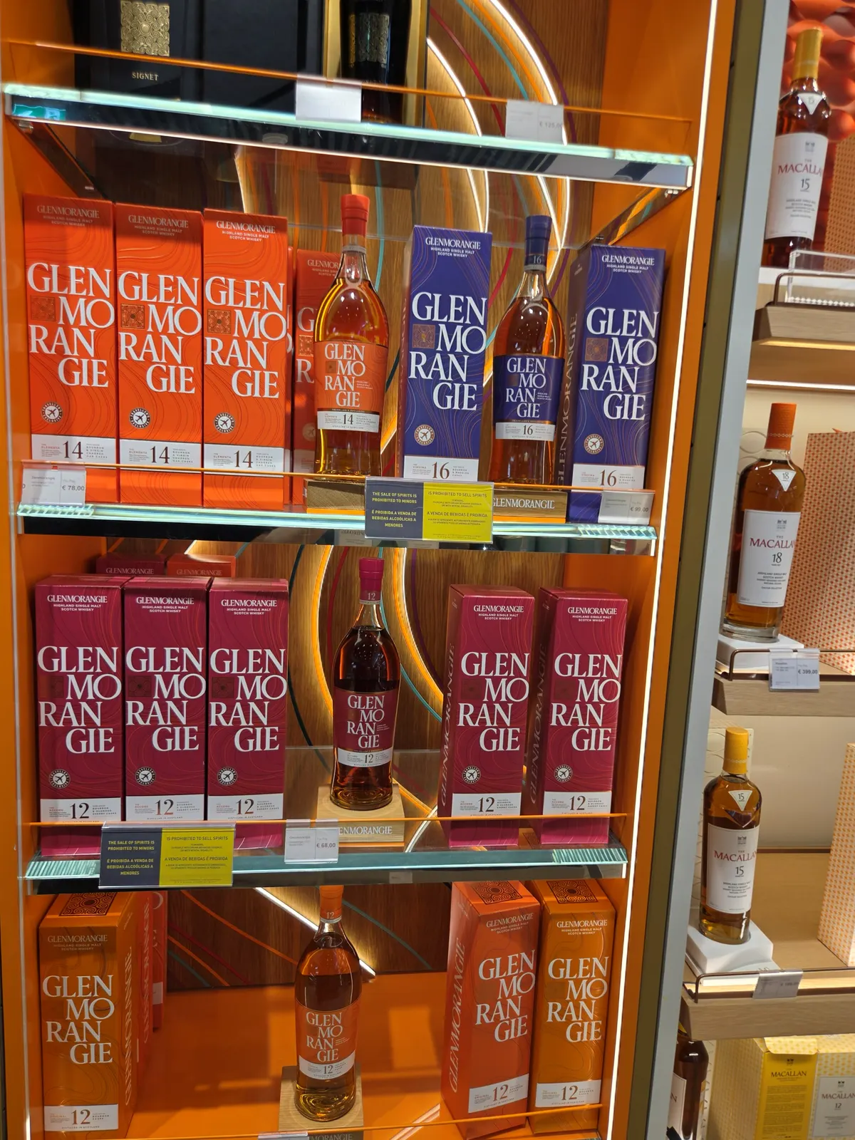 Glenmorangie 14 The Elementa, 16 The Vindima and 12 The Accord, with The Macallan Colour Collection